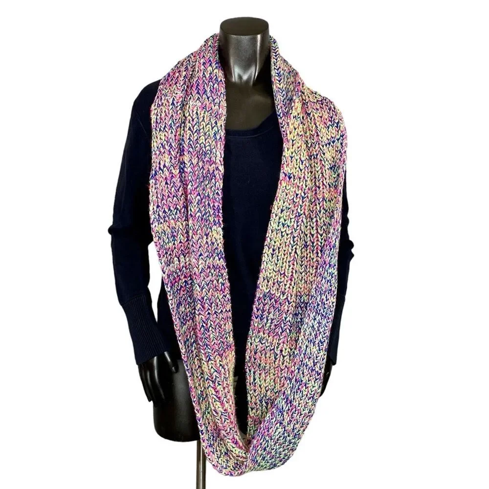 New York & Co Cable Knit Infinity Scarf Multi Colored Womens Accessory Winter